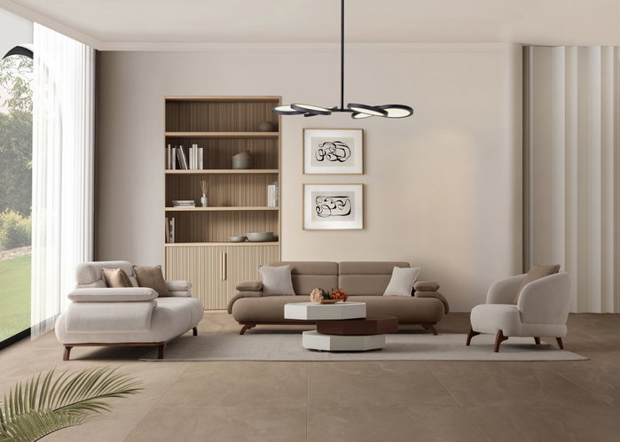 Atelier Del Sofa Bonjo Walnut - Latte